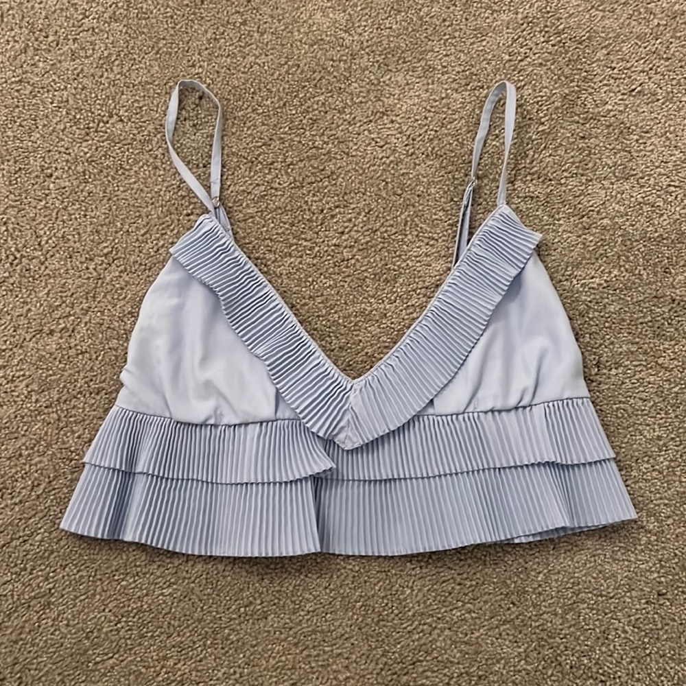 Blue ruffle Zara tank!